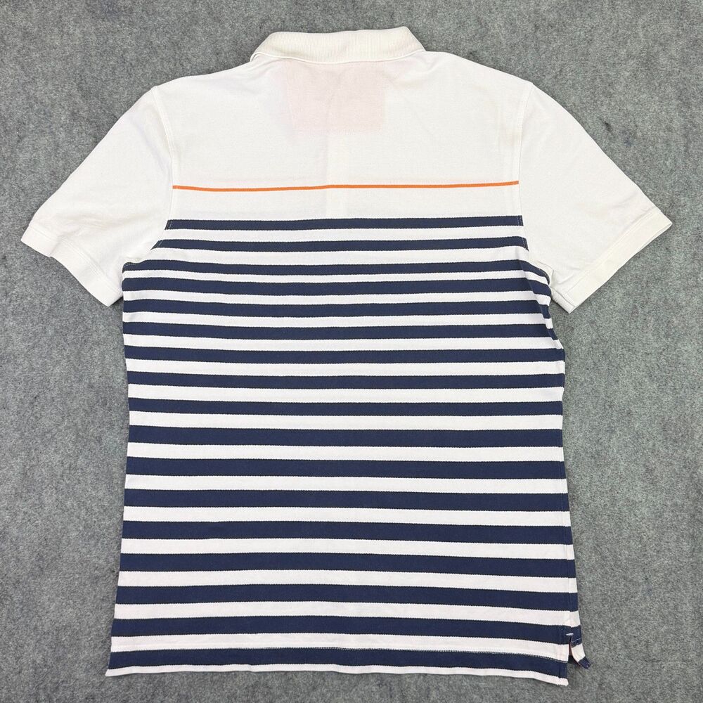 Men's Banana Republic Heritage Elephant Polo Shirt Size Small White Navy Orange - Picture 3 of 8